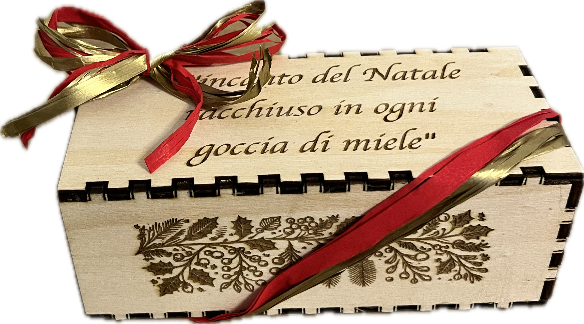Confezione regalo legno scorrevole personalizzata 3 miele a scelta 42gr